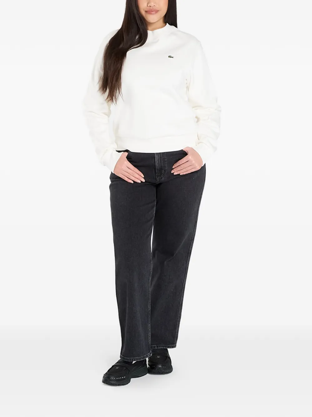 Lacoste Cotton Sweatshirt In White
