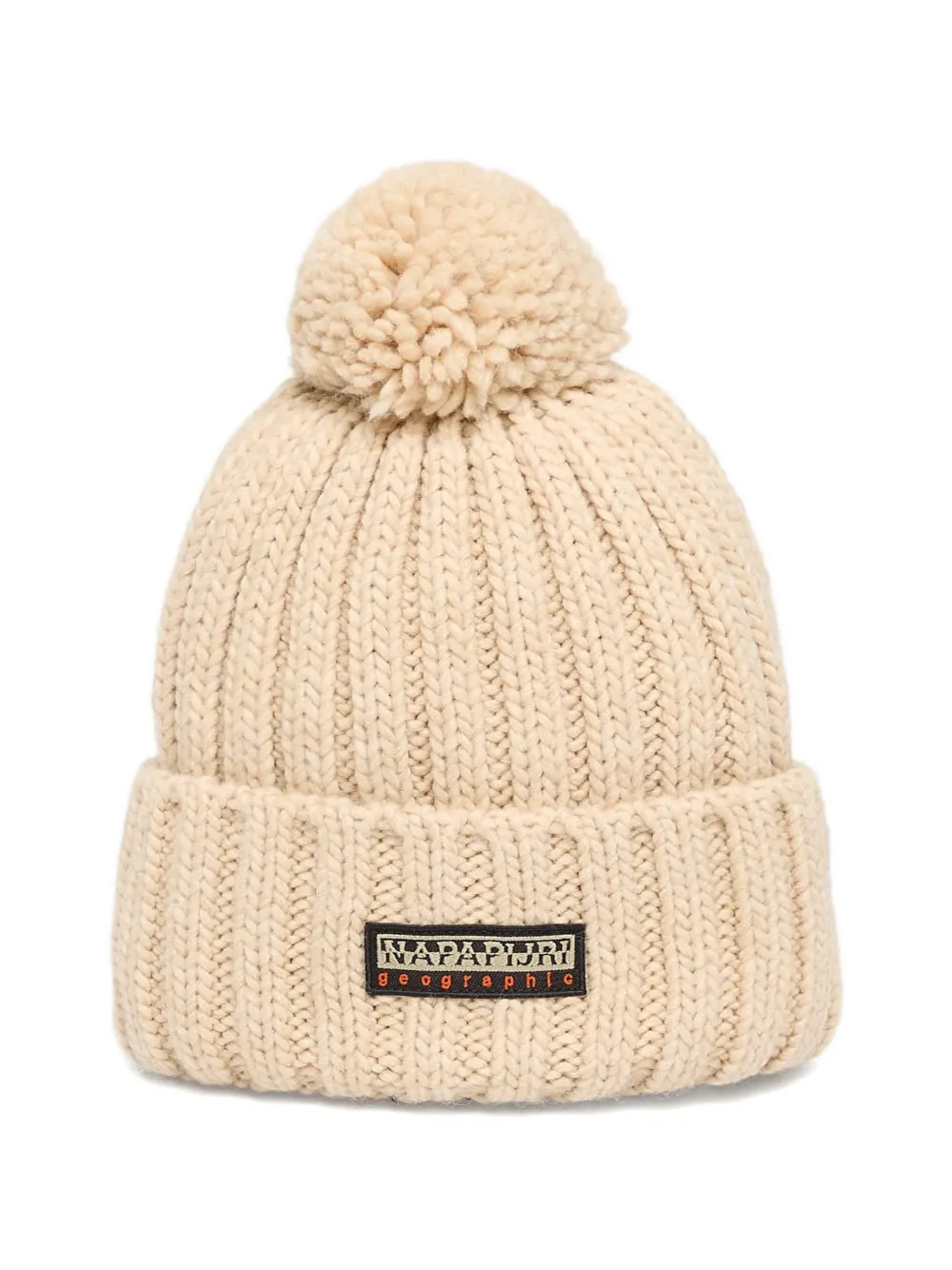 Napapijri Fea 2 ribbed-knit pompom beanie - Nude