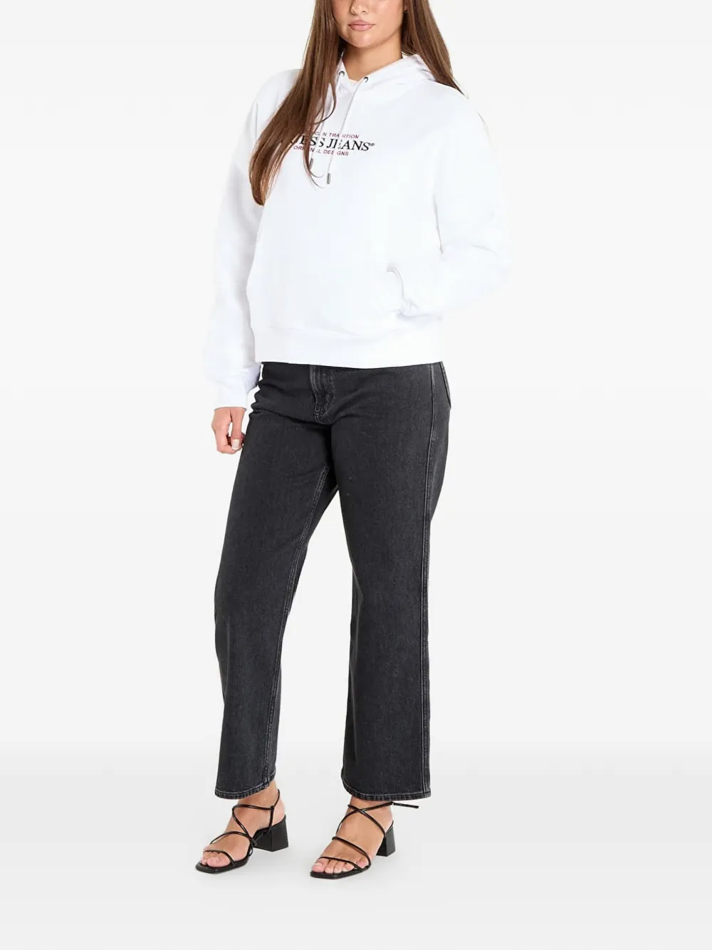GUESS USA Hoodie met logoprint Wit
