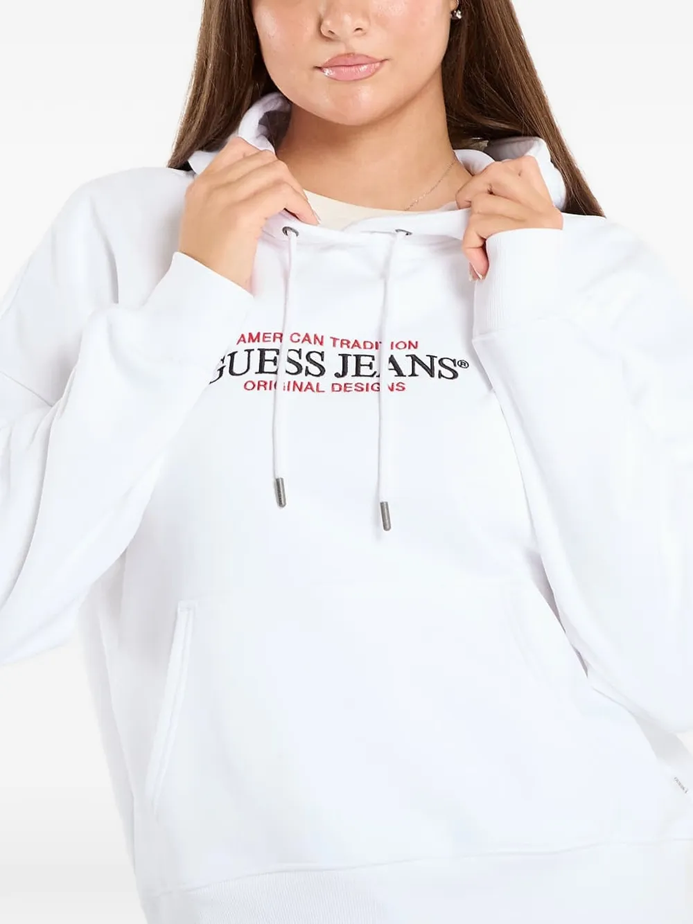 GUESS USA Hoodie met logoprint Wit