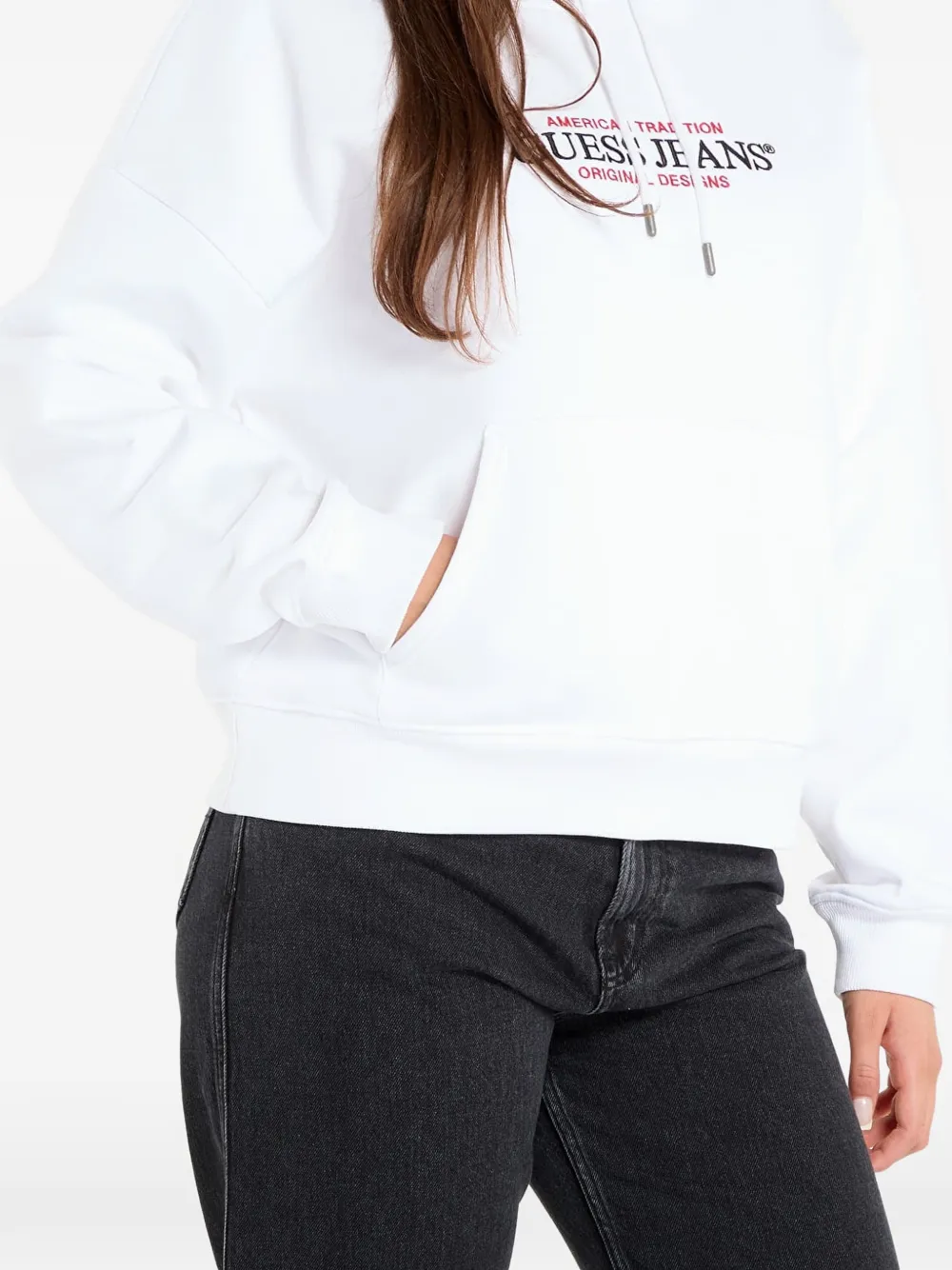 GUESS USA Hoodie met logoprint Wit