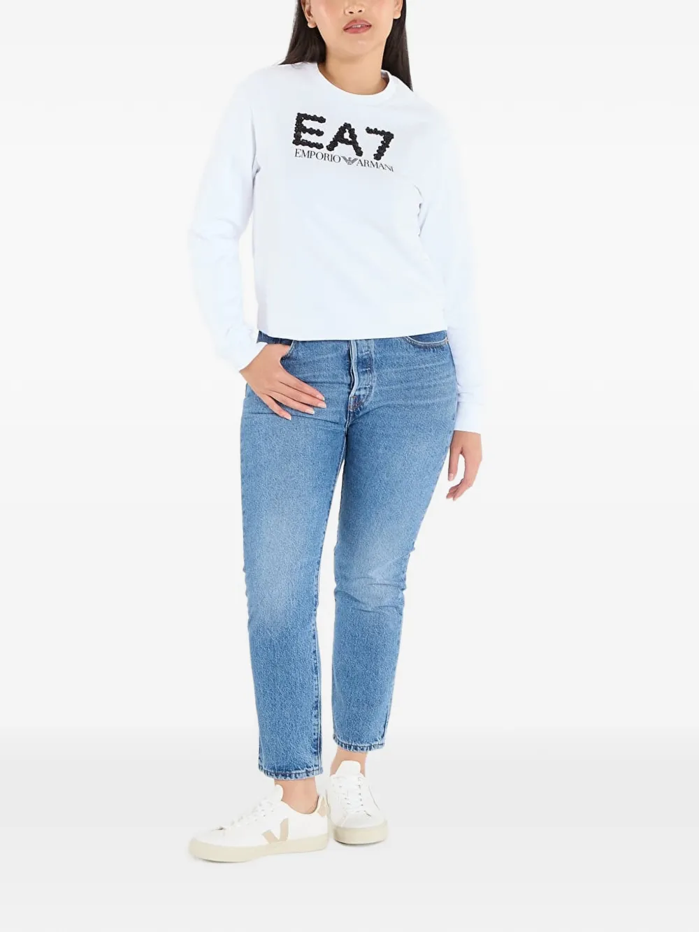Ea7 Emporio Armani Sweater met logo Wit