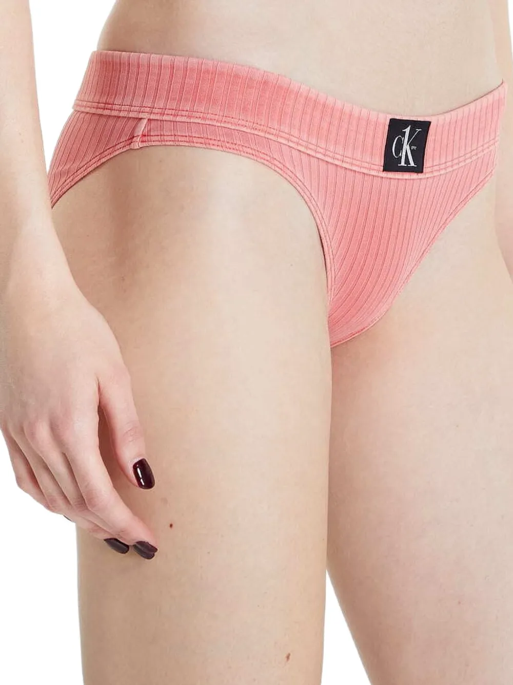 Calvin Klein logo-patch bikini bottoms - Rosa