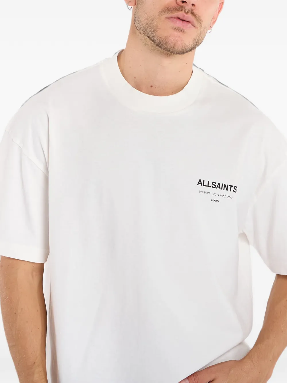 AllSaints T-shirt met logoprint Wit