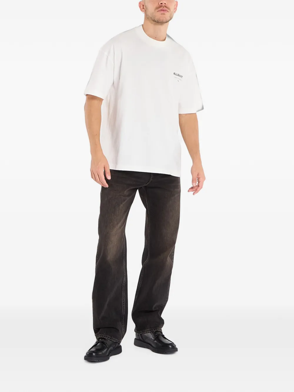 AllSaints T-shirt met logoprint Wit