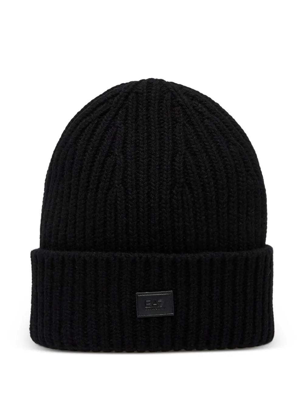 Ea7 Emporio Armani logo-patch beanie hat - Schwarz