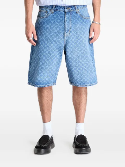 Daily Paper monogram-pattern denim shorts