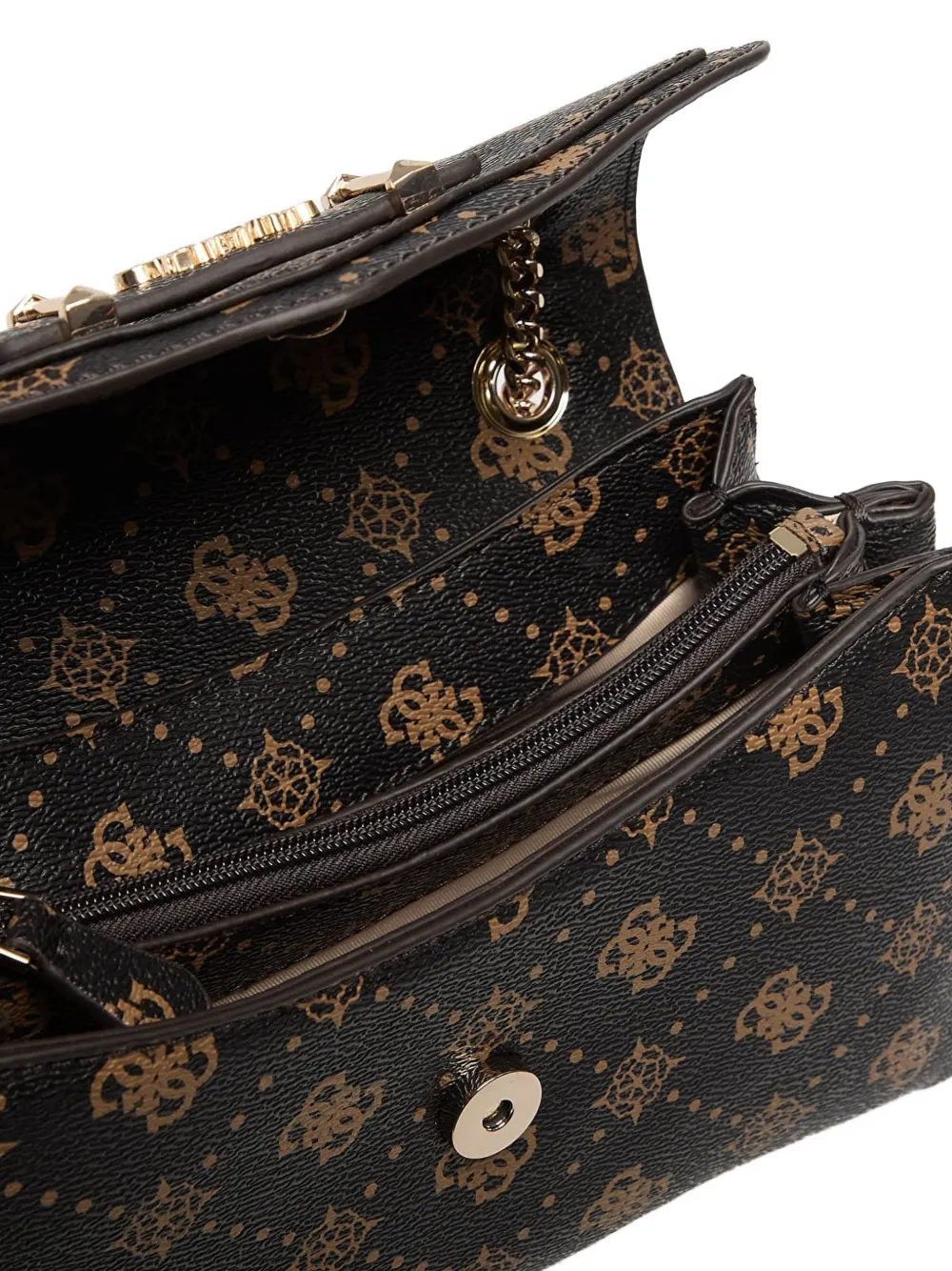 GUESS USA Schoudertas met monogramprint Bruin