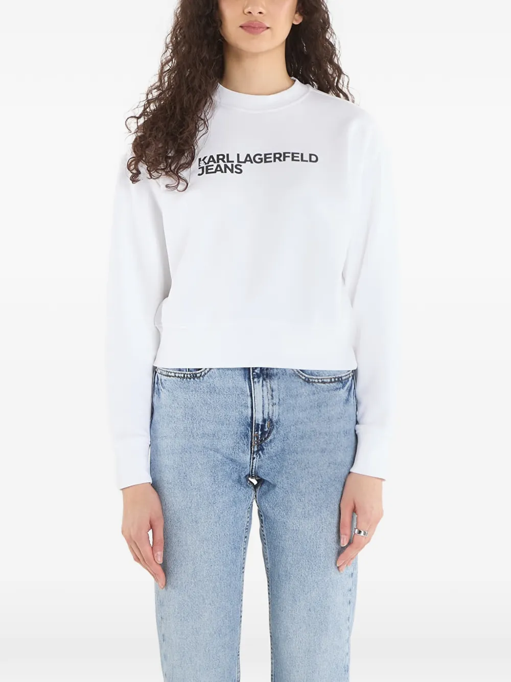 Karl Lagerfeld Jeans Felpa K/Essential con logo - Bianco