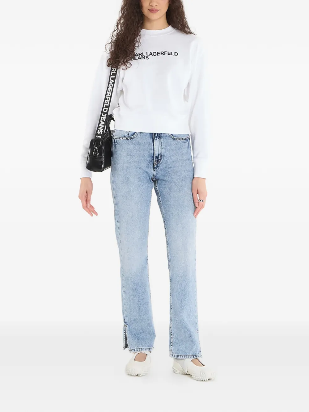 Karl Lagerfeld Jeans K Essential sweater met logoprint Wit