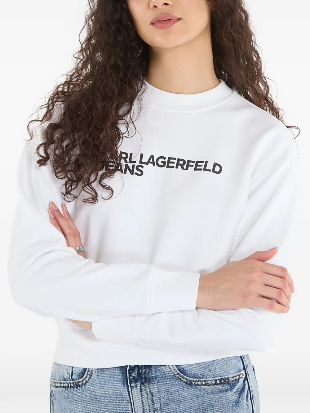 Karl Lagerfeld Jeans K Essential sweater met logoprint Wit