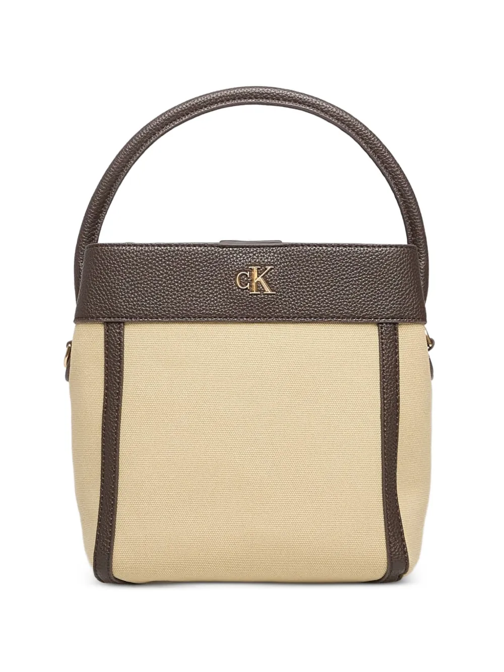 Calvin Klein logo-plaque canvas bucket bag - Toni neutri