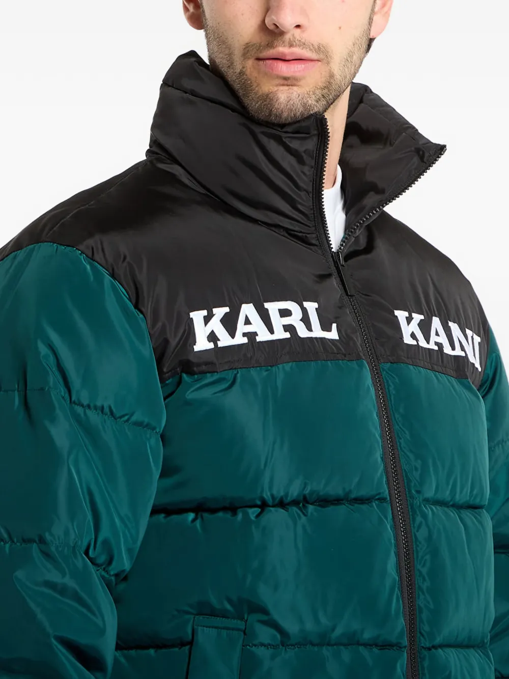 karl kani Gewatteerd jack met logoprint Groen