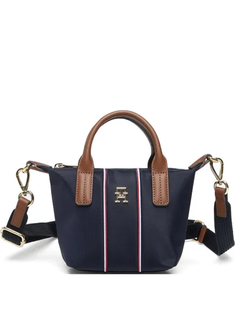 Tommy Hilfiger Signature striped logo-plaque tote bag