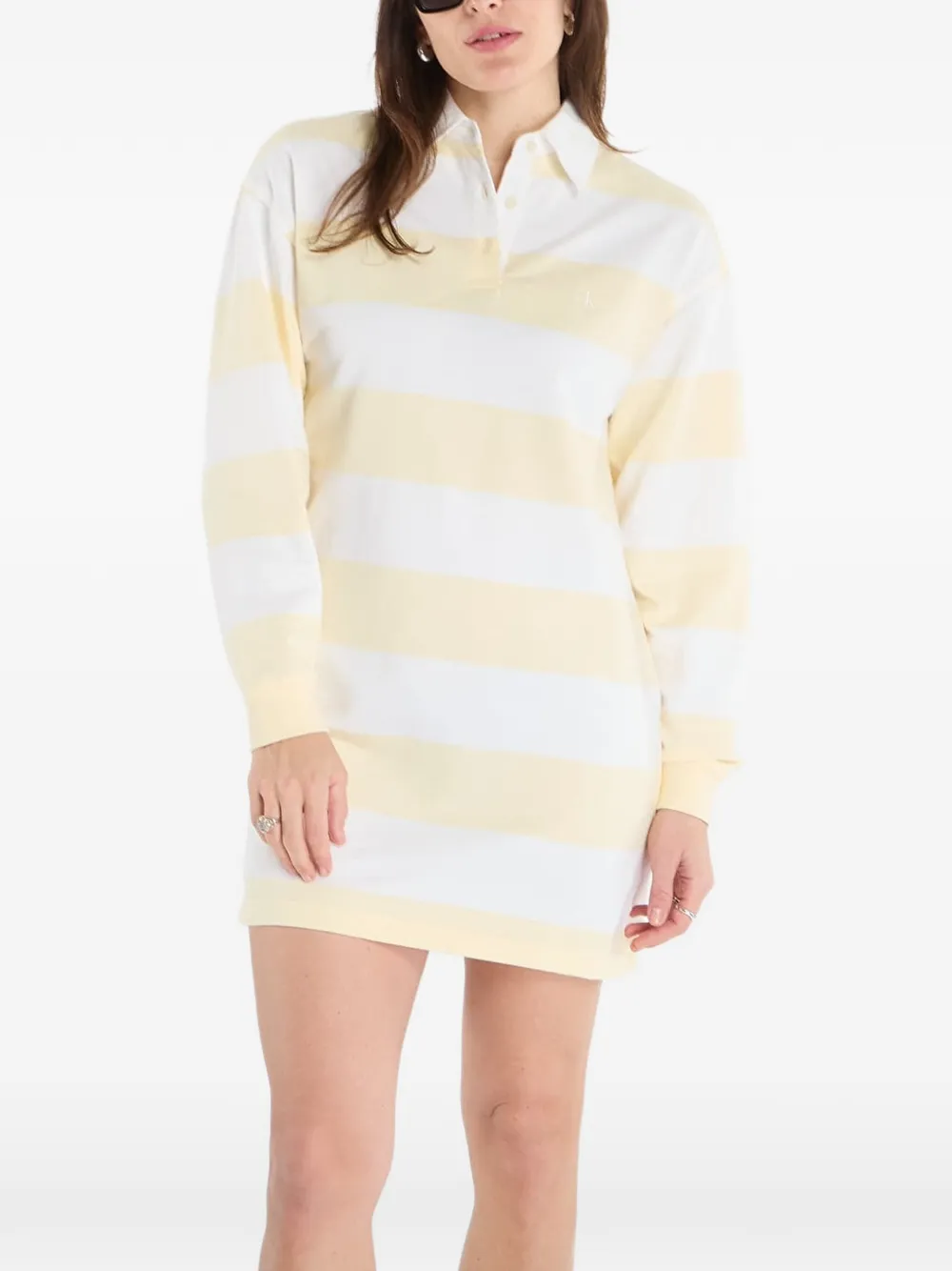 Calvin Klein Gestreiftes Kleid - Weiß