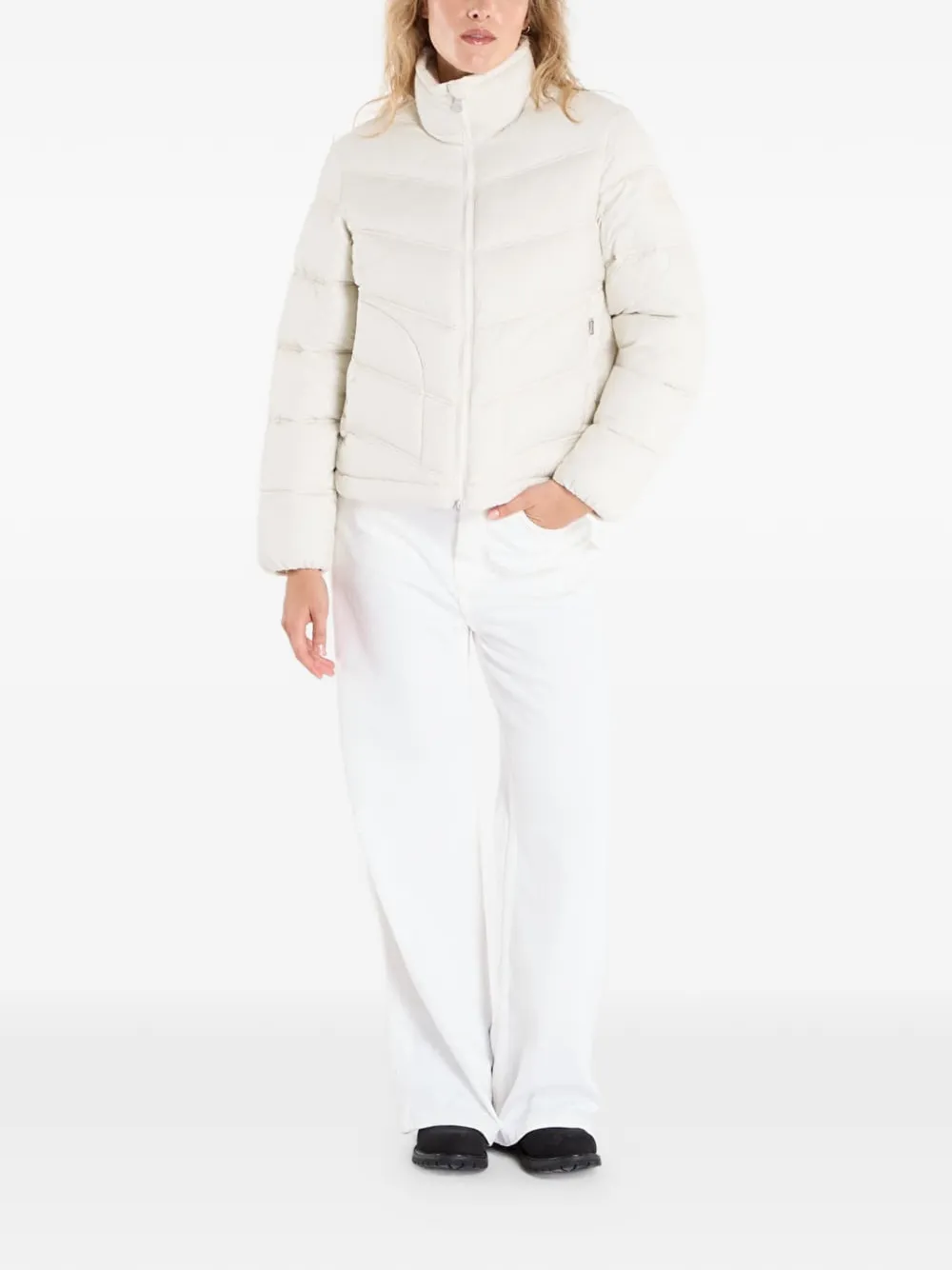 Napapijri Ega gewatteerd jack met hoge hals Beige