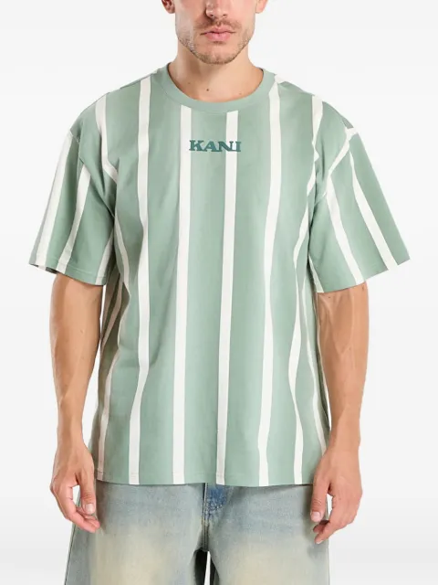 karl kani striped logo-detail T-shirt
