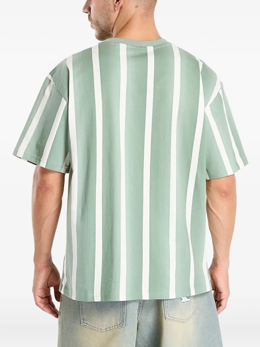 karl kani Gestreept T-shirt met logo-detail Groen