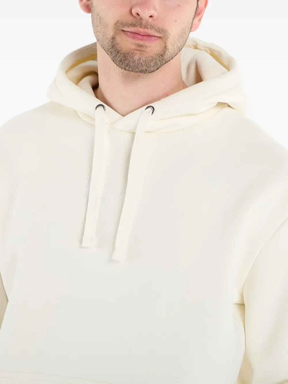 karl kani Hoodie met zak aan de voorkant Beige