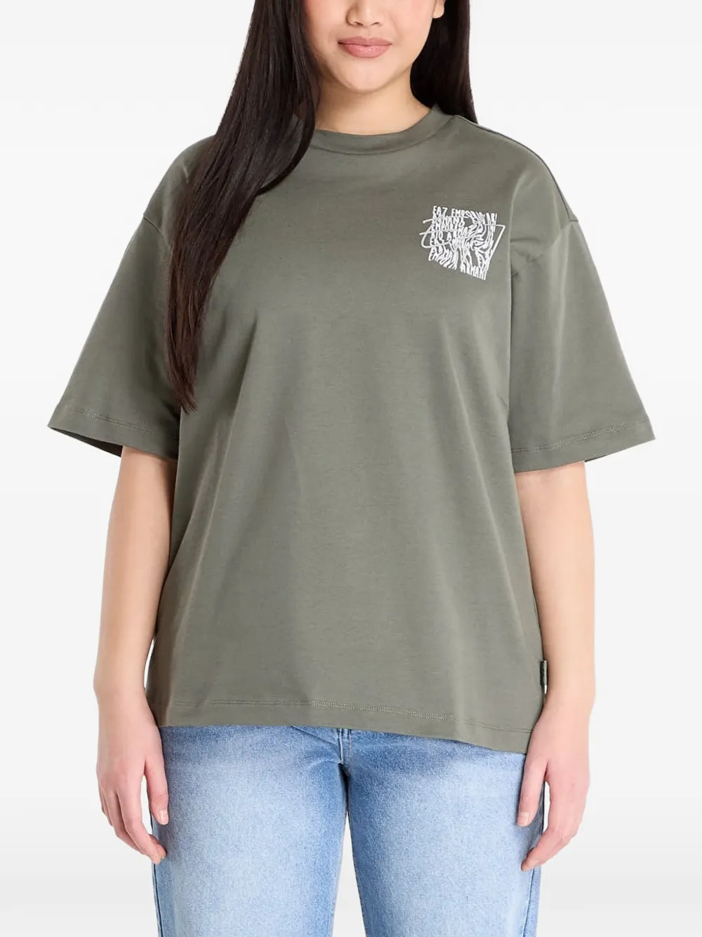 Ea7 Emporio Armani T-Shirt mit Logo-Print - Grün