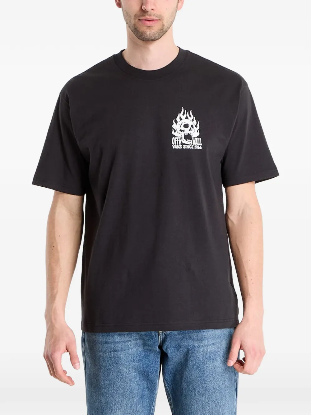 Vans Off The Wall Fever Skull-print T-shirt In Black