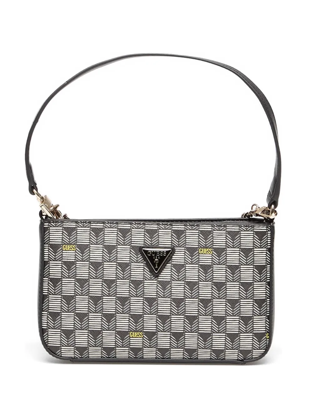 GUESS USA Borsa a spalla G Wave mini con placca logo - Nero