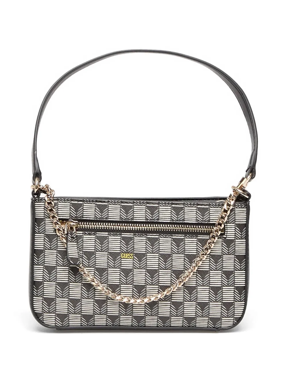 GUESS USA Kleine G Wave schoudertas met logoplakkaat Zwart