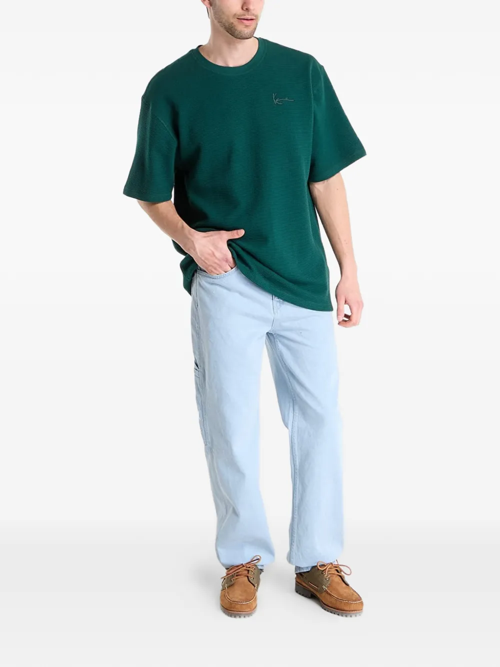 karl kani T-shirt met geborduurd logo Groen