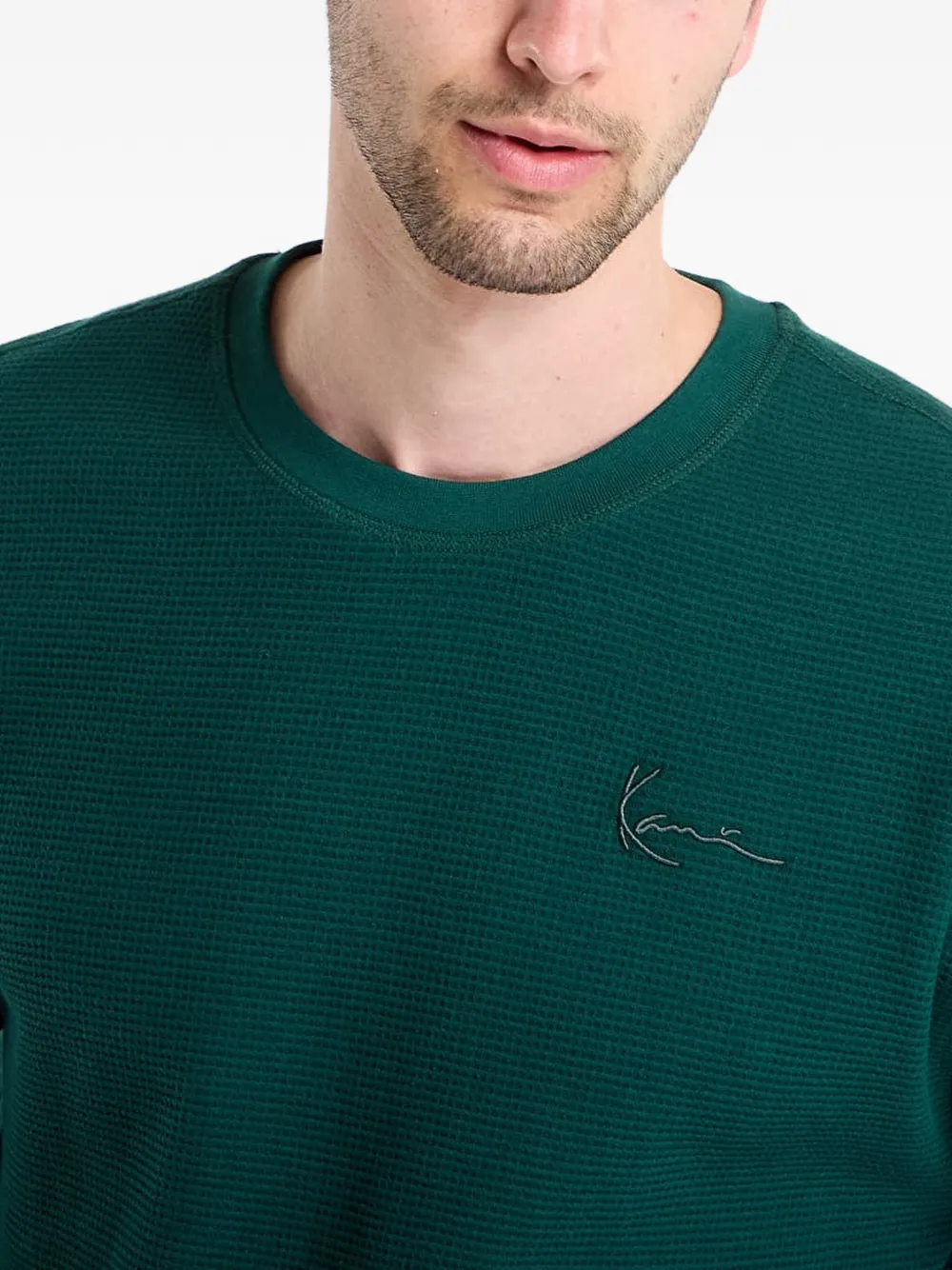 karl kani T-shirt met geborduurd logo Groen