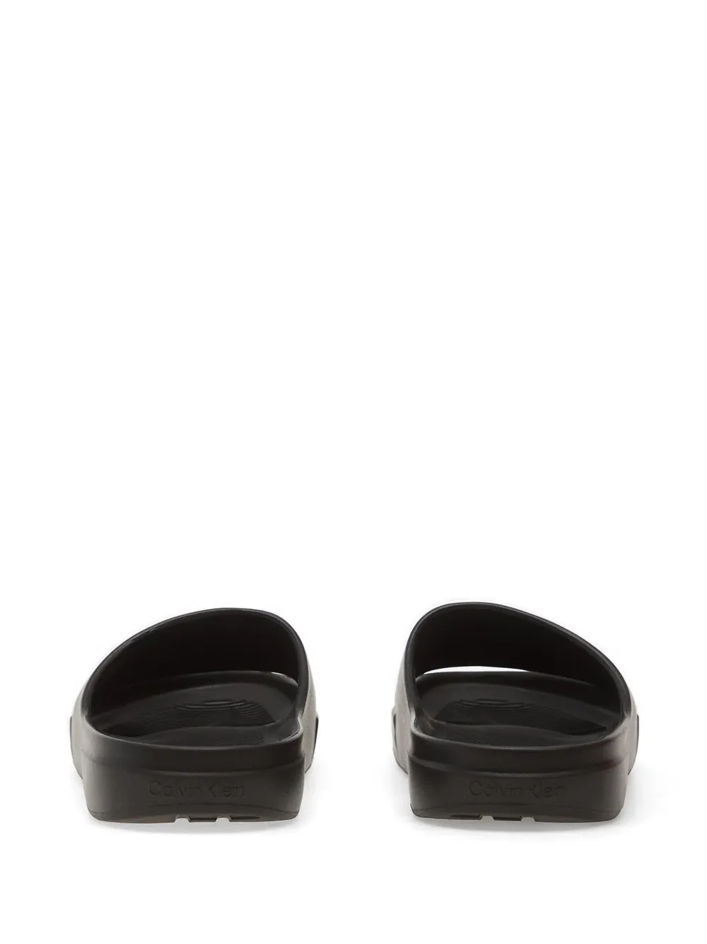 Calvin Klein debossed-logo slides Zwart
