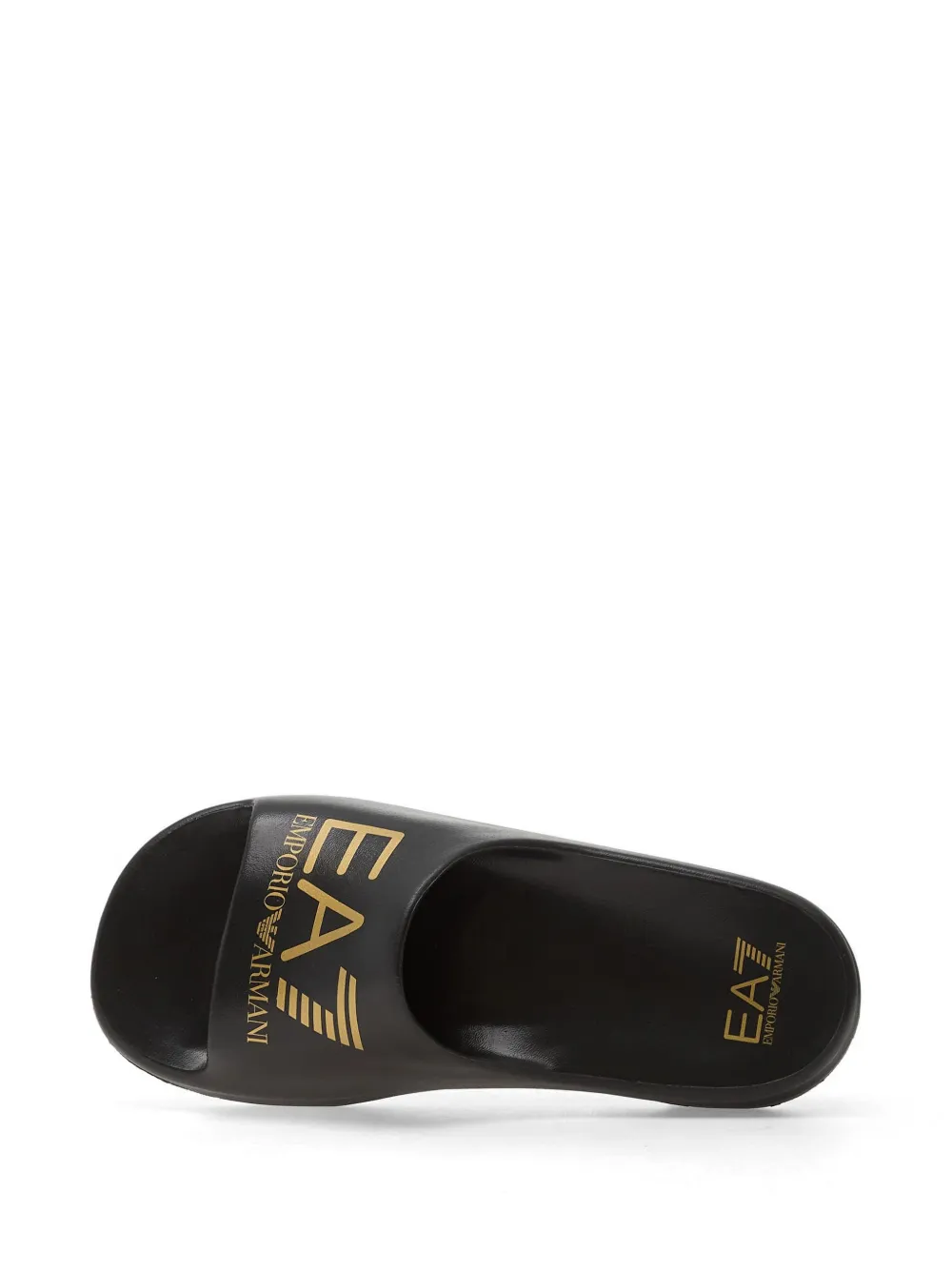 Ea7 Emporio Armani Crusher Distance logoprint slippers Zwart