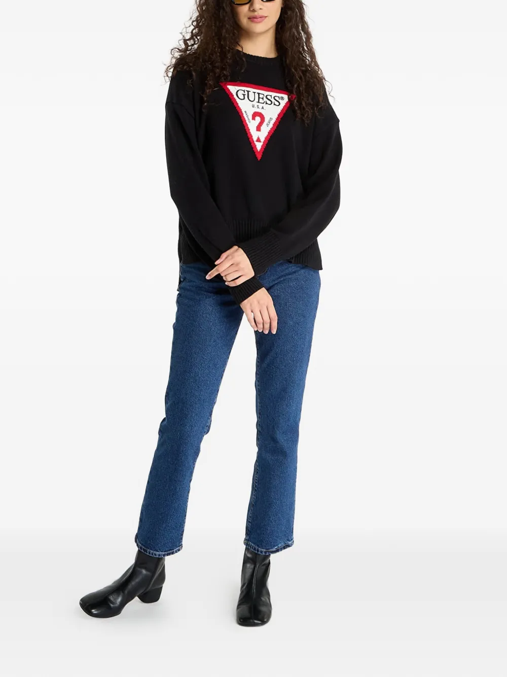 GUESS USA Intarsia trui Zwart