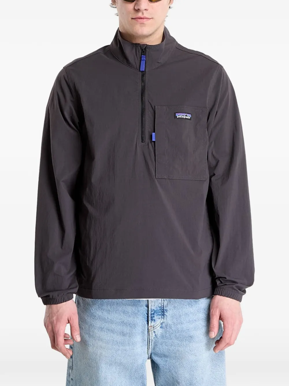 Patagonia Outdoor Everyday Marsupial half-zip logo-patch jacket - Blu