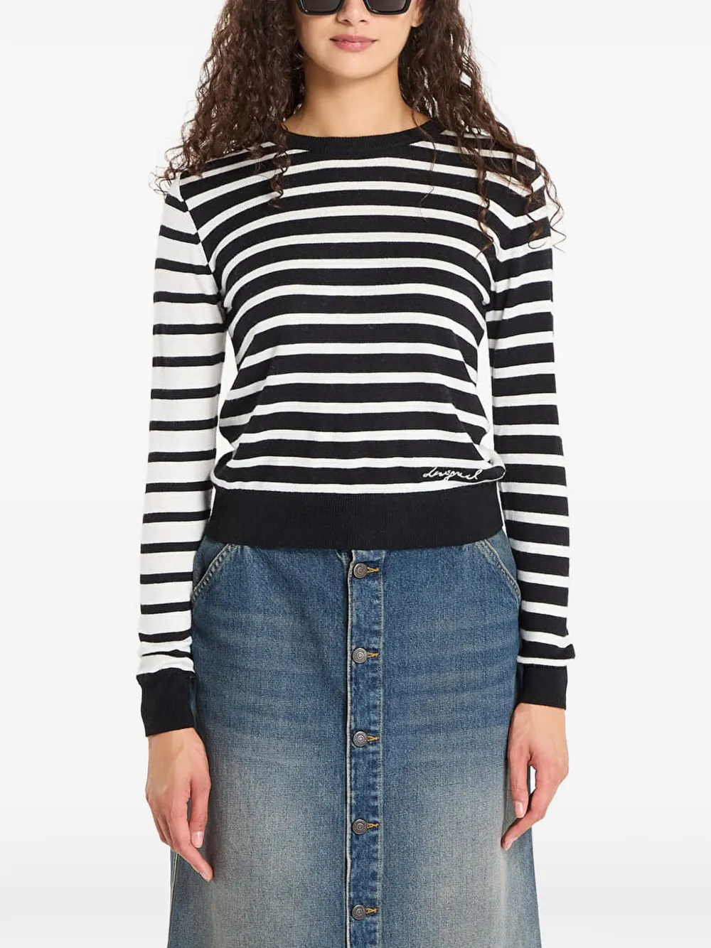 Desigual stripe-pattern sweater - Nero