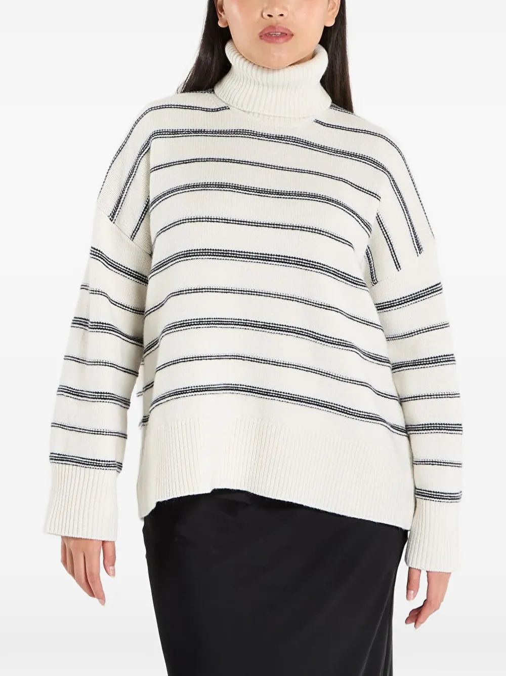 Samsoe & Samsoe Roll-neck Striped Sweater In Multi