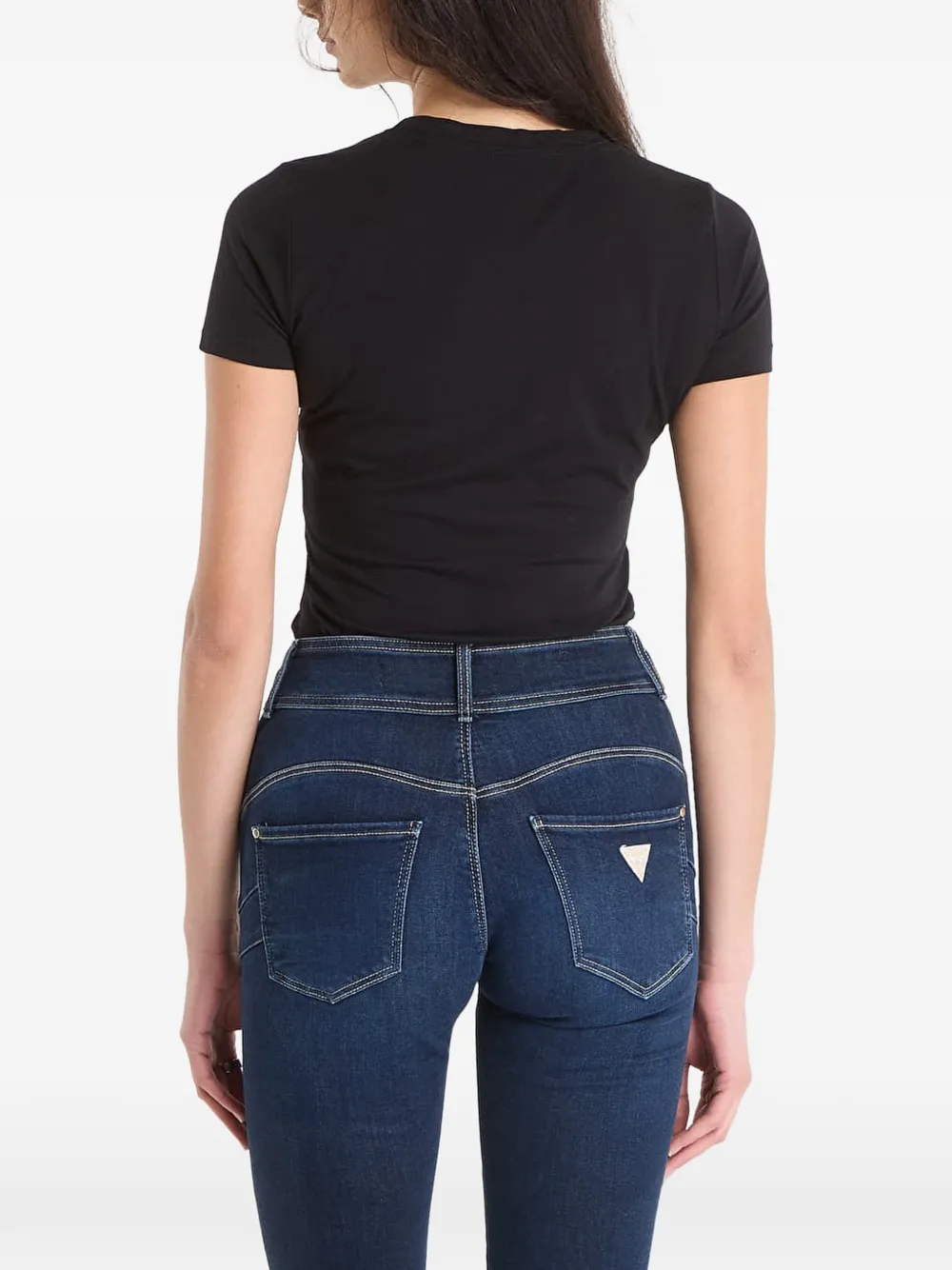 GUESS USA T-shirt verfraaid met stras Zwart