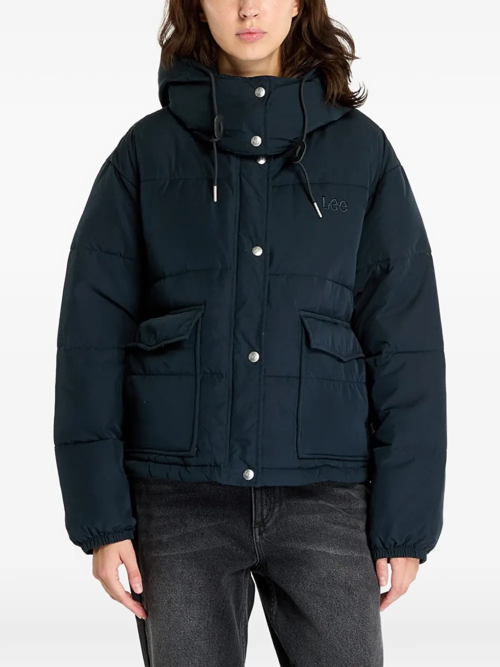 Lee Hooded Padded Jacket In Blue