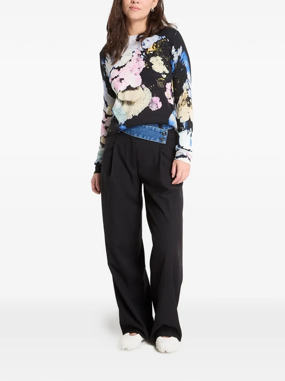 Desigual x Christian Lacroix trui met bloemenprint - Zwart
