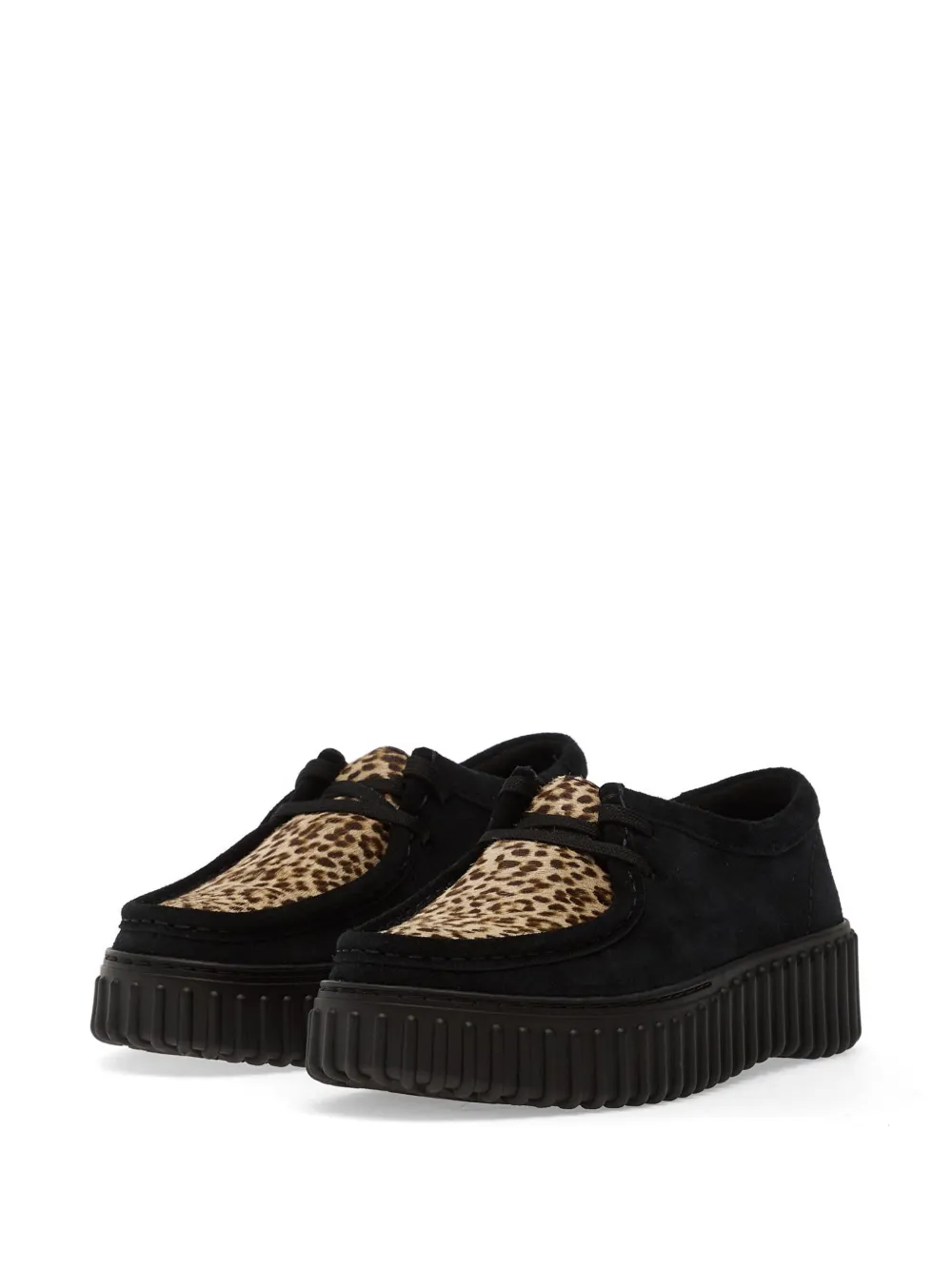 Clarks Torhill Bee suède sneakers met luipaardprint Zwart