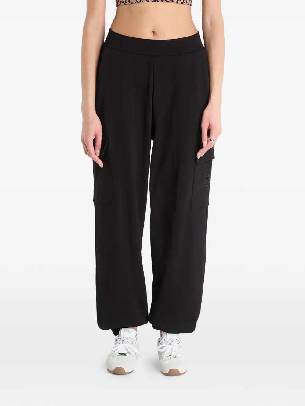 Ea7 Logo-print Track Pants In Black