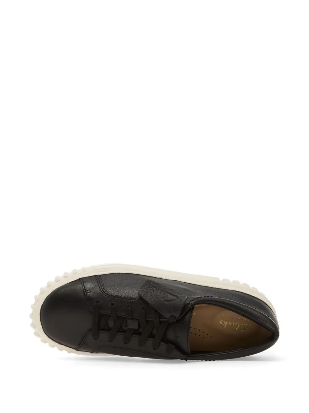 Clarks Mayhill Walk leren sneakers met plateauzool Zwart