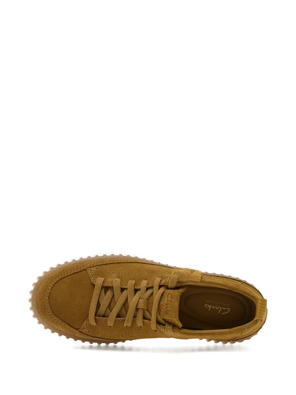Clarks Torhill Lace suède sneakers met geribbelde zool Bruin