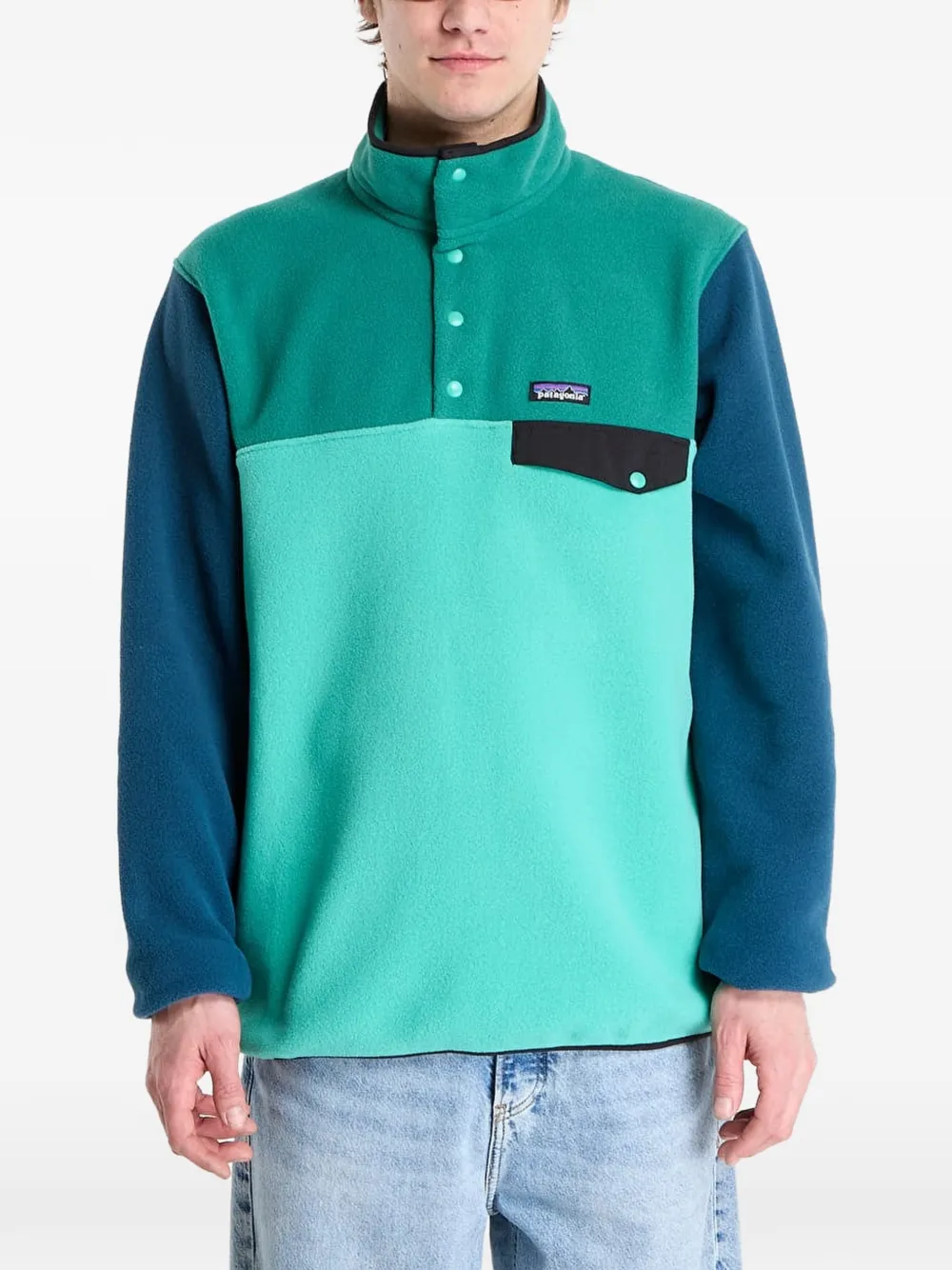 Patagonia Maglione con design color-block - Verde
