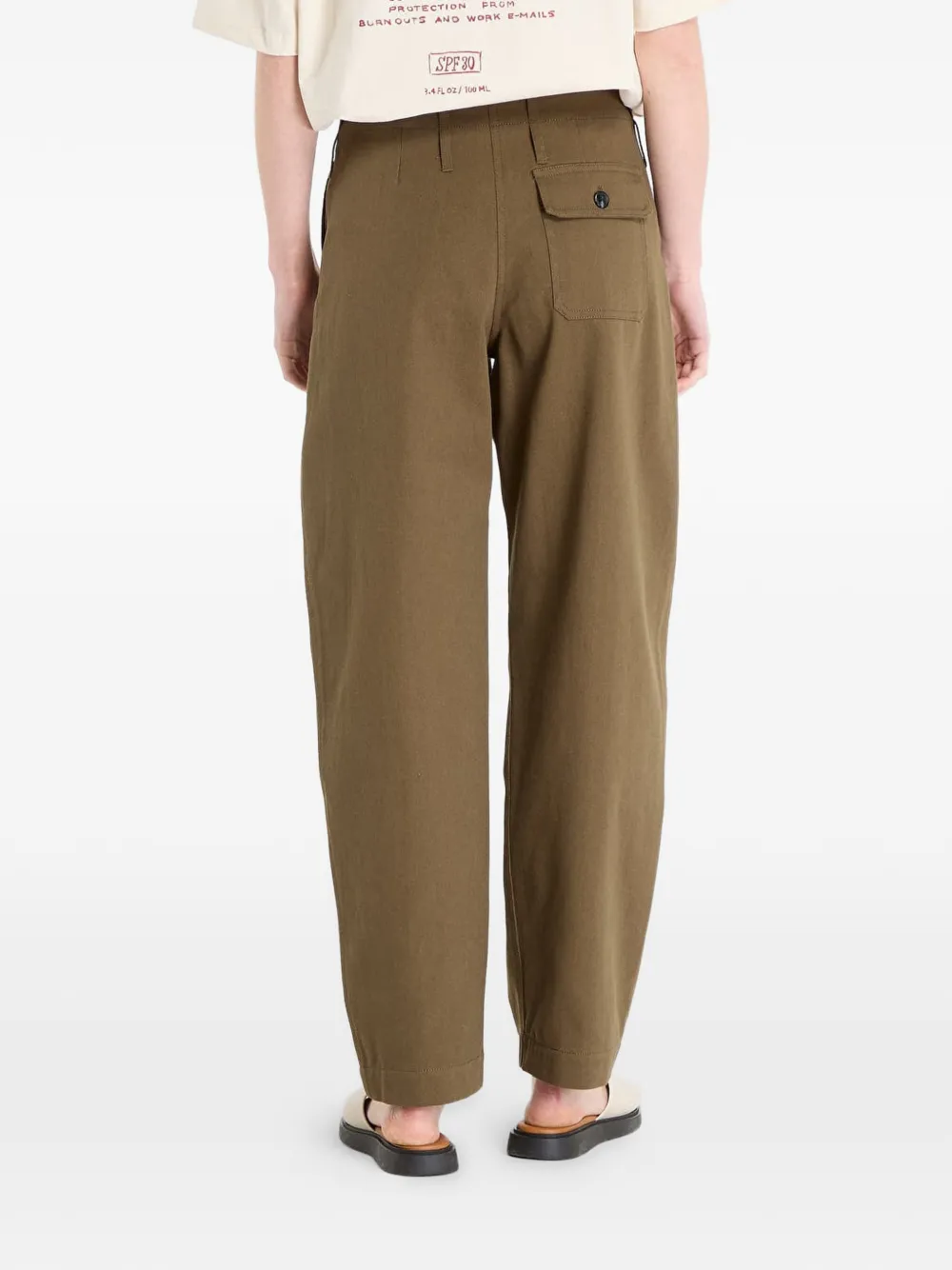 SAMSOE Sadide broek met naaddetail Groen