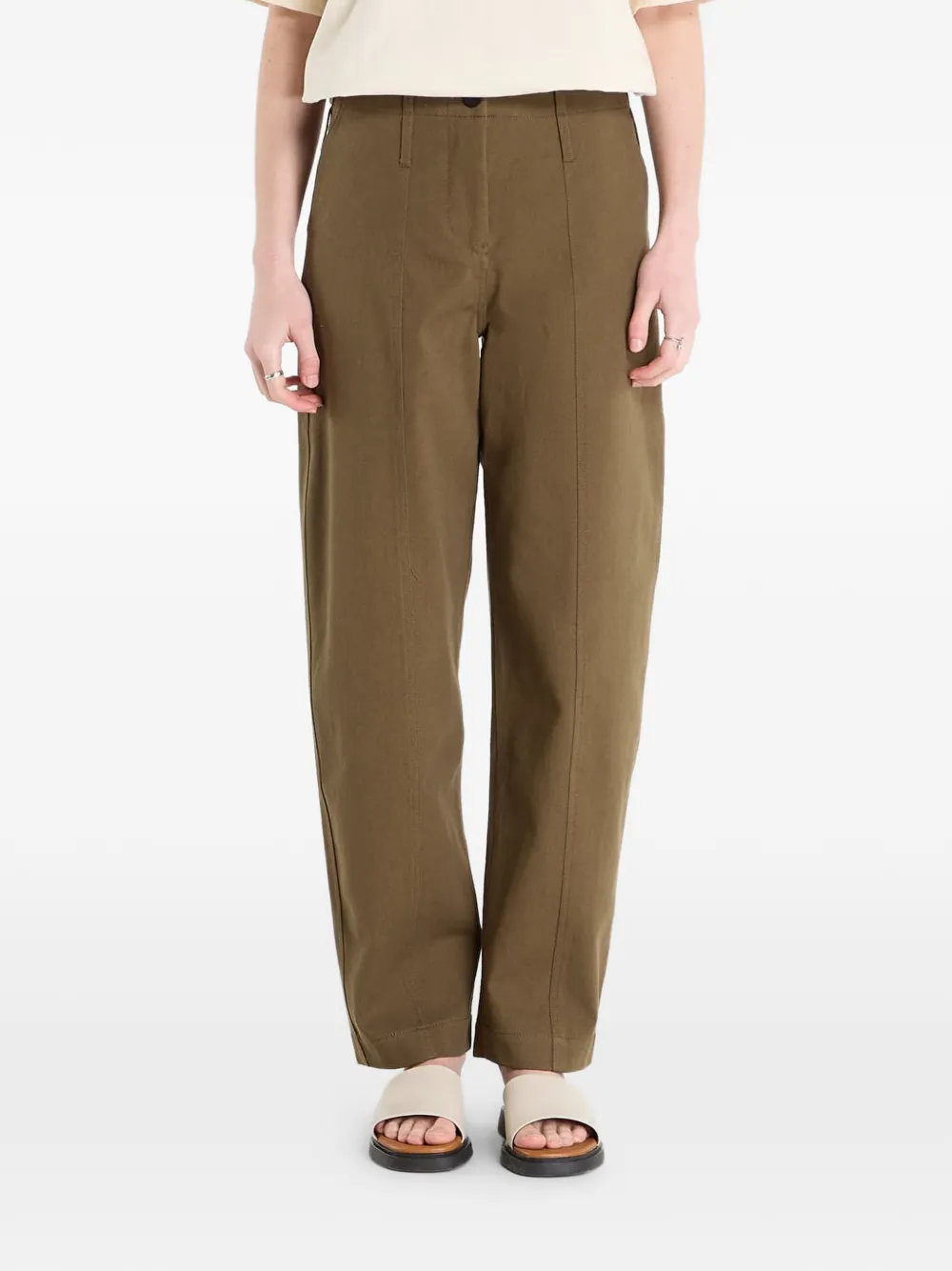 Samsoe & Samsoe Sadide Seam-detail Trousers In Brown