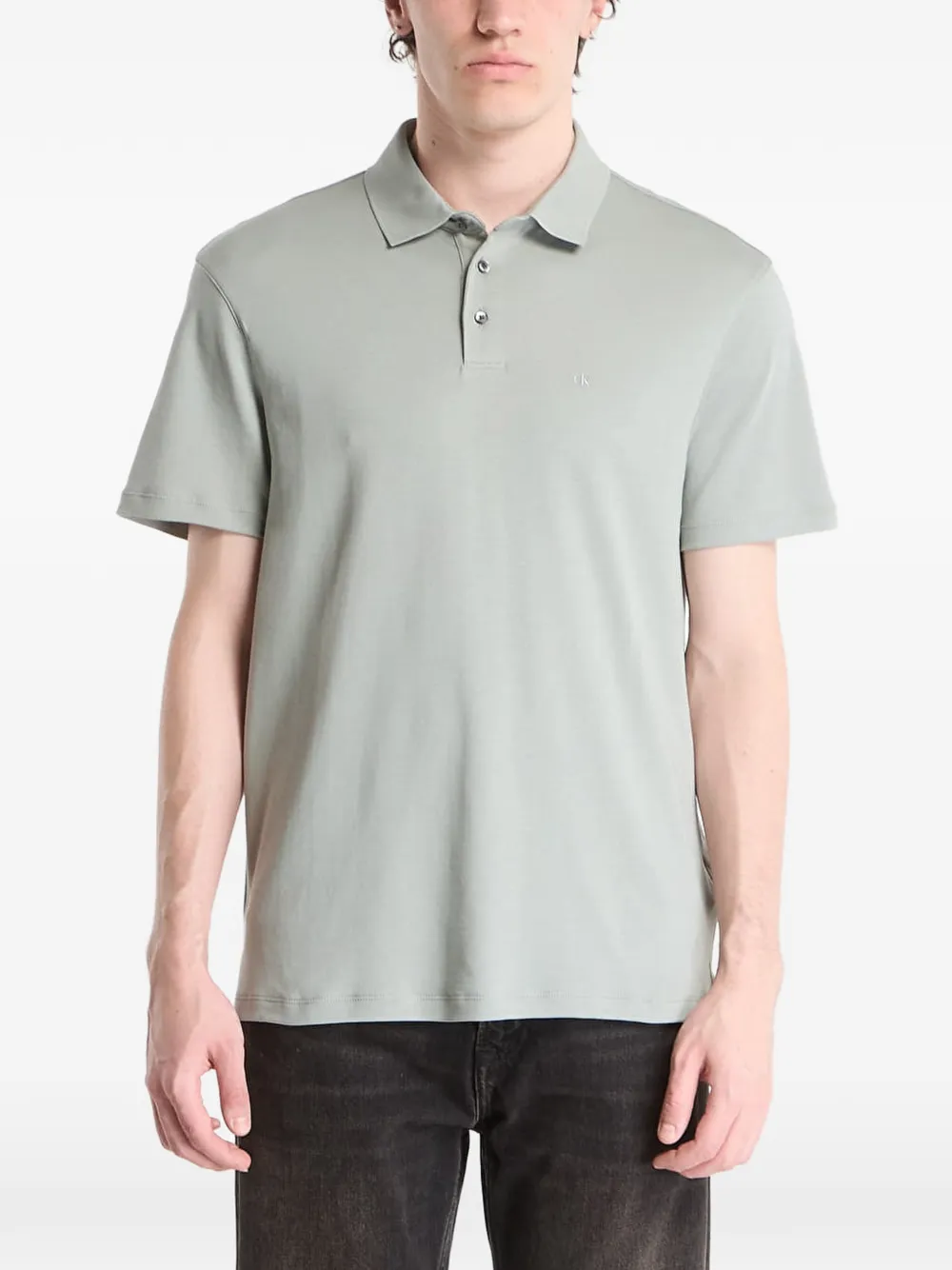Calvin Klein logo-embroidered polo shirt - Verde