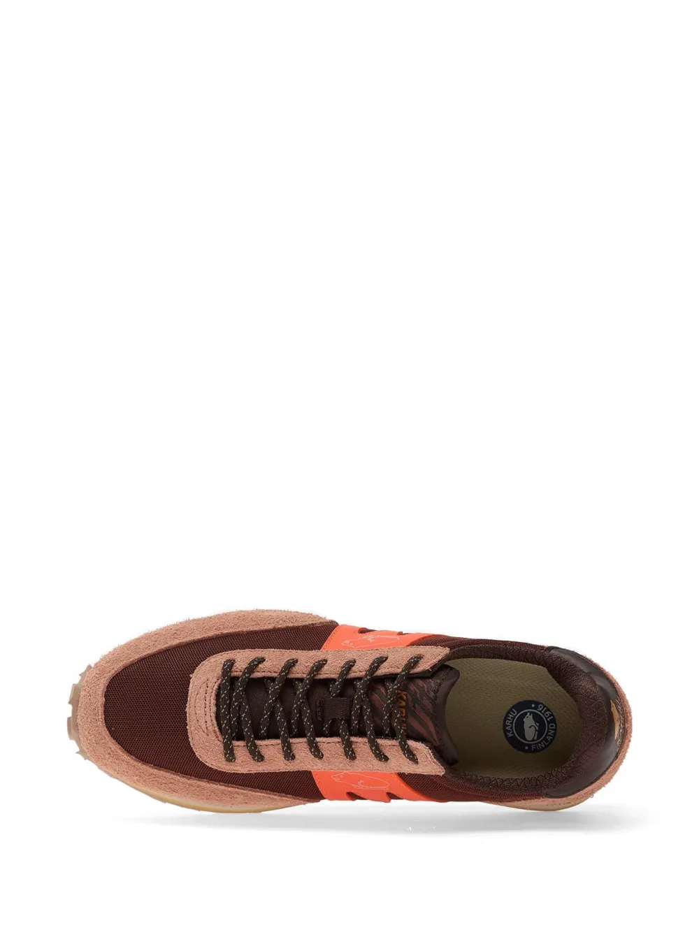 Karhu Sneakers met suède vlakken Bruin