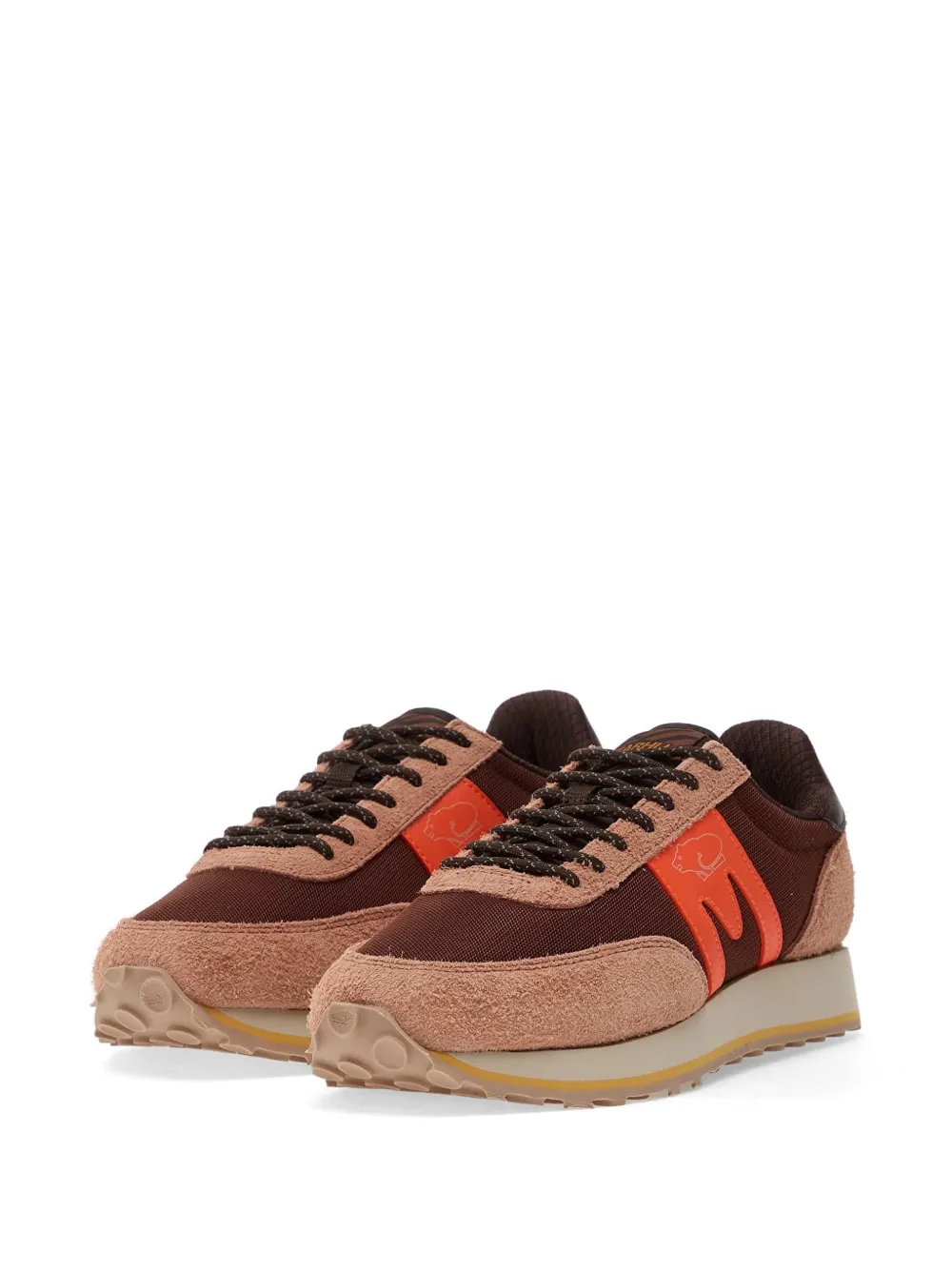Karhu Sneakers met suède vlakken Bruin