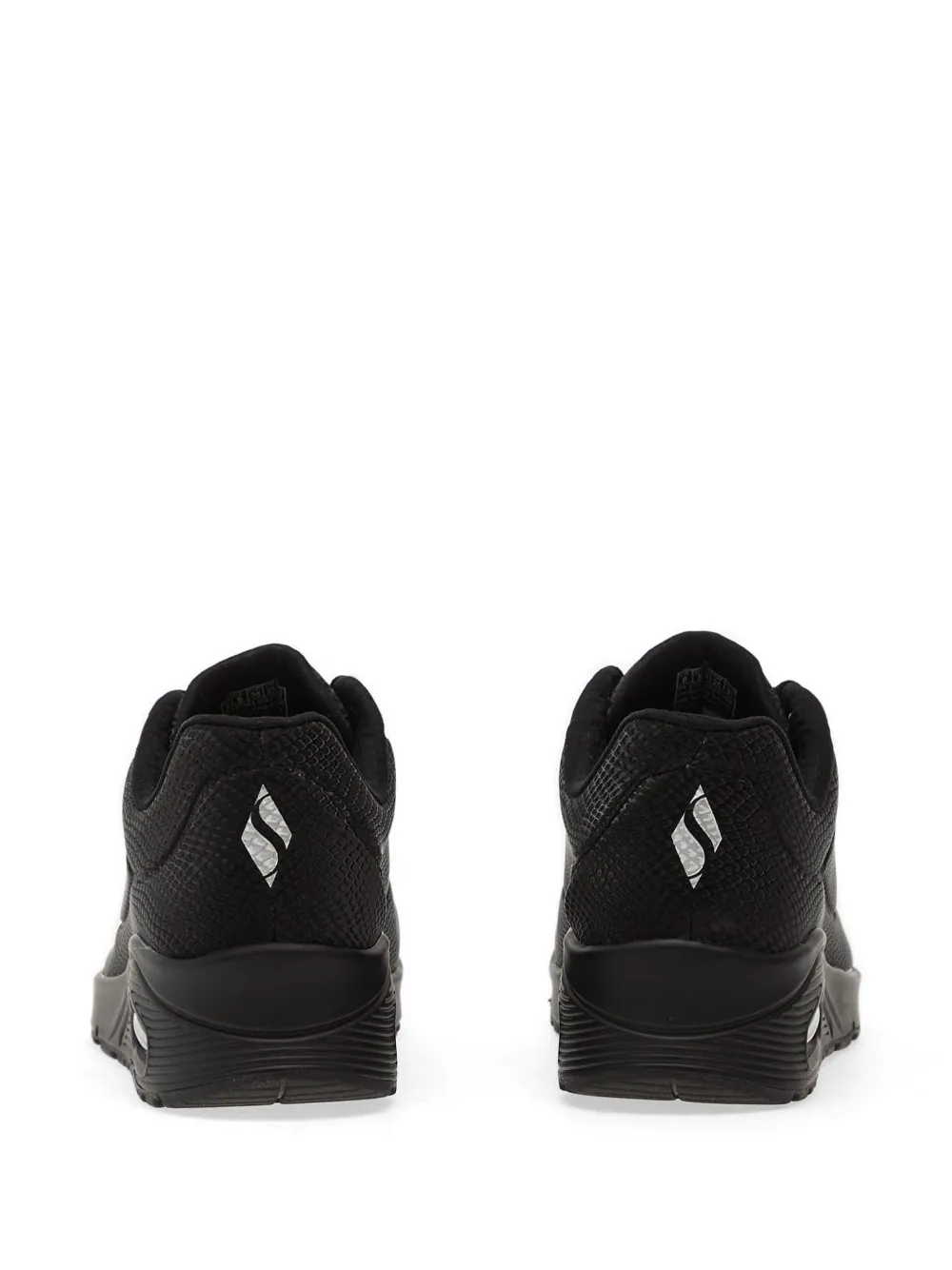 Skechers Uno Shiny Scale sneakers met slangenleer-effect Zwart
