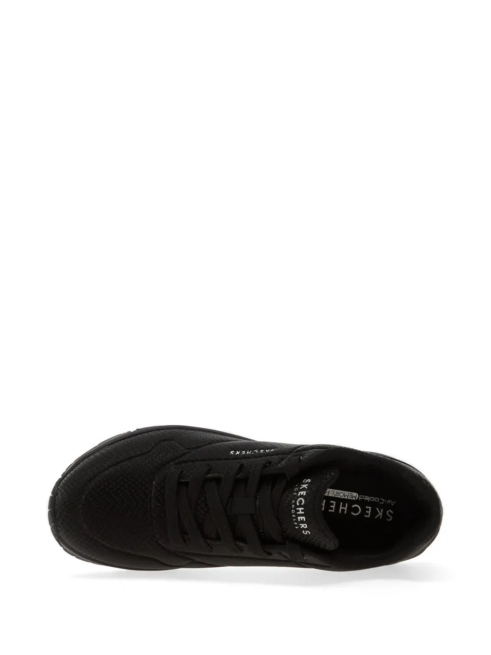 Skechers Uno Shiny Scale sneakers met slangenleer-effect Zwart